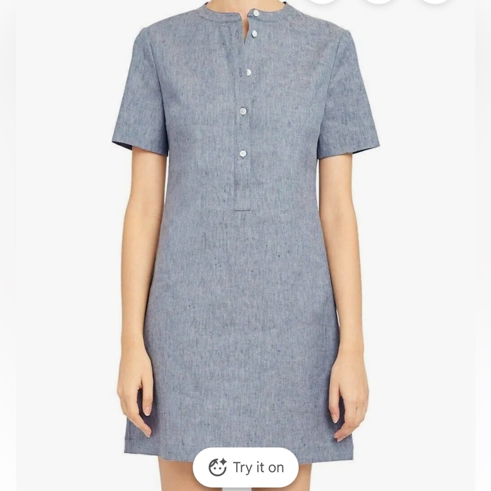 Theory Trapeze Linen-Blend Shirtdress